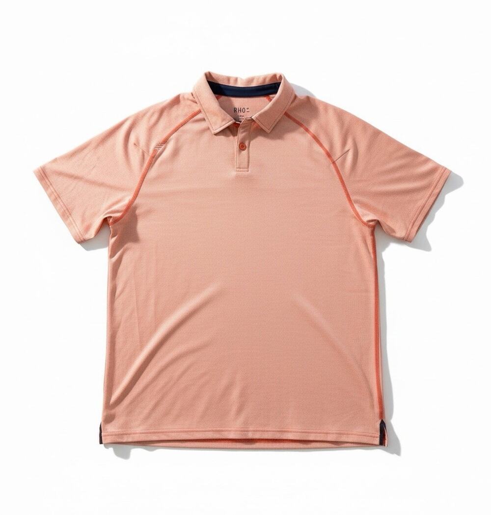 Rhone Delta Pique Polo (Style 101346) Short Sleeve Button Medium